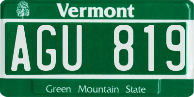 VT license plate AGU819