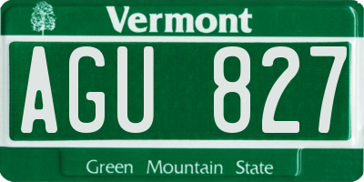 VT license plate AGU827