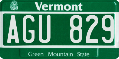 VT license plate AGU829