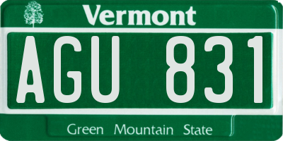 VT license plate AGU831
