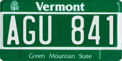 VT license plate AGU841