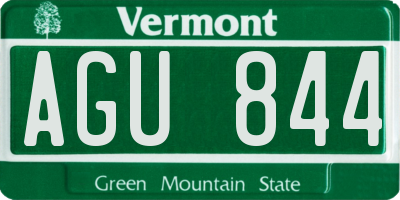 VT license plate AGU844