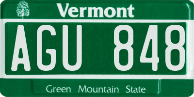 VT license plate AGU848
