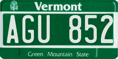 VT license plate AGU852