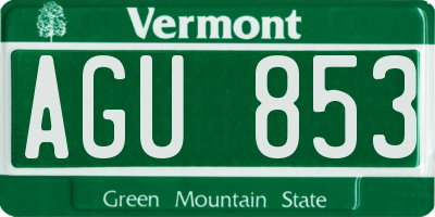 VT license plate AGU853