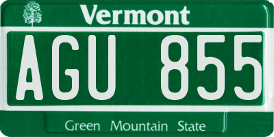 VT license plate AGU855