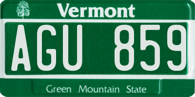 VT license plate AGU859