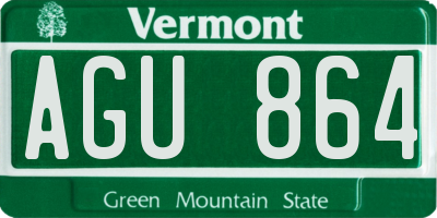 VT license plate AGU864