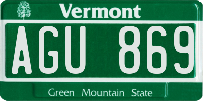 VT license plate AGU869