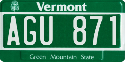 VT license plate AGU871