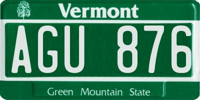 VT license plate AGU876