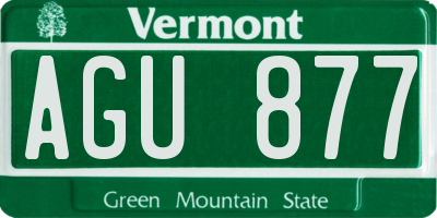 VT license plate AGU877