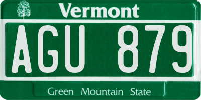 VT license plate AGU879