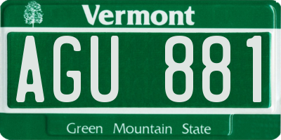 VT license plate AGU881