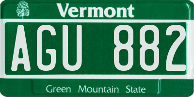 VT license plate AGU882