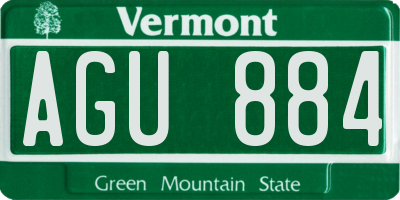 VT license plate AGU884