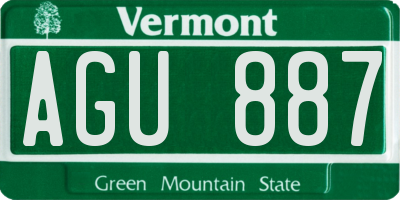 VT license plate AGU887