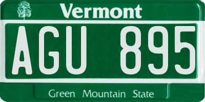 VT license plate AGU895