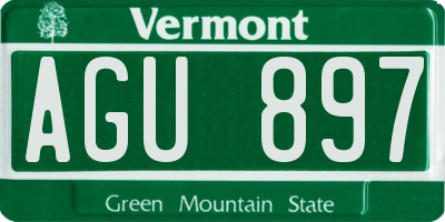 VT license plate AGU897