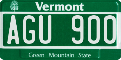 VT license plate AGU900