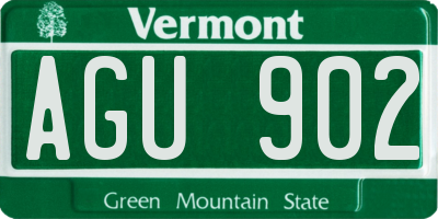 VT license plate AGU902