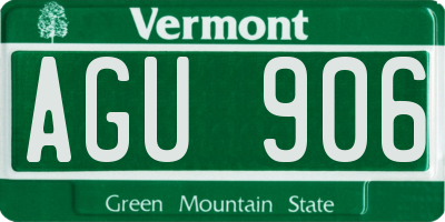 VT license plate AGU906