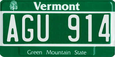 VT license plate AGU914