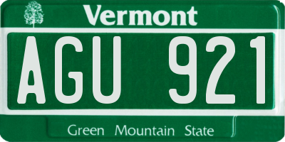 VT license plate AGU921
