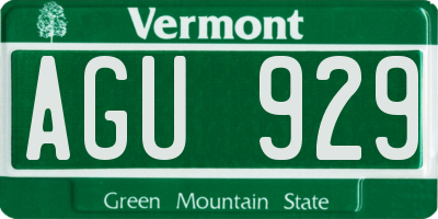 VT license plate AGU929