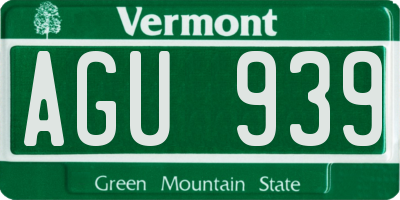 VT license plate AGU939
