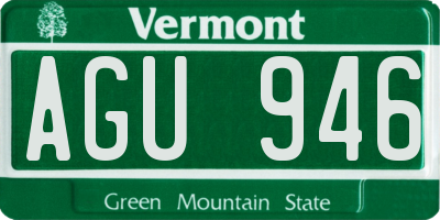 VT license plate AGU946