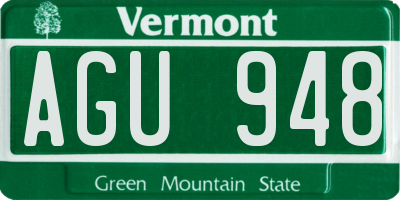 VT license plate AGU948