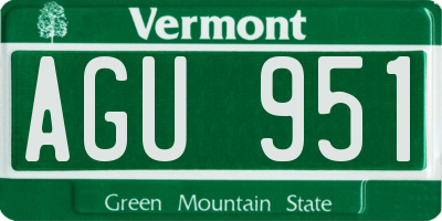 VT license plate AGU951