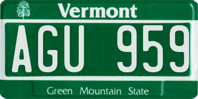 VT license plate AGU959