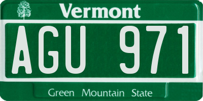 VT license plate AGU971