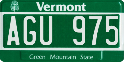 VT license plate AGU975