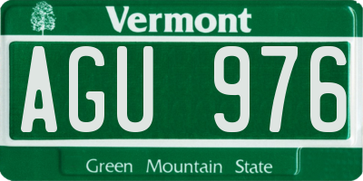 VT license plate AGU976