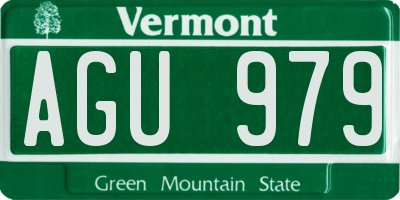 VT license plate AGU979