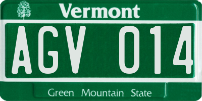 VT license plate AGV014