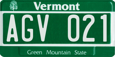 VT license plate AGV021