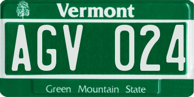 VT license plate AGV024