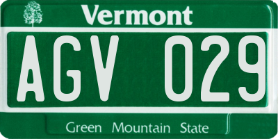 VT license plate AGV029