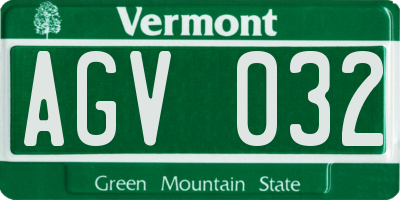 VT license plate AGV032