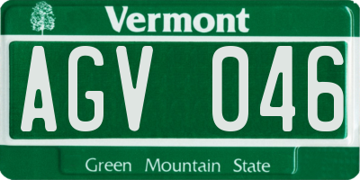 VT license plate AGV046