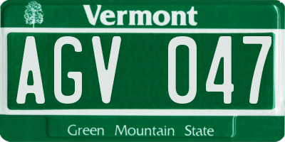 VT license plate AGV047