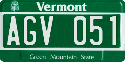 VT license plate AGV051