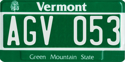 VT license plate AGV053