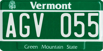 VT license plate AGV055