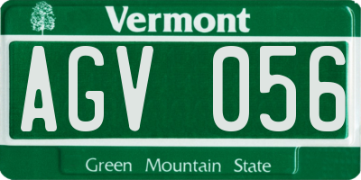 VT license plate AGV056