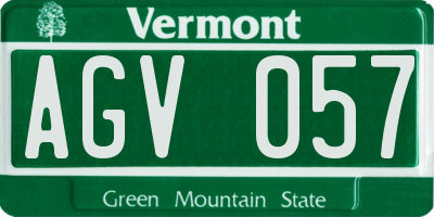 VT license plate AGV057